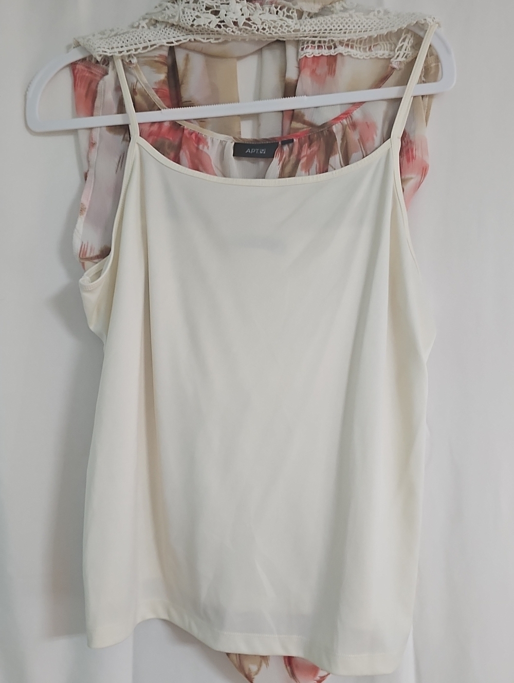 Apt. 9 Floral Crochet Yoke Chiffon Top - Cream, Pink & Tan - Picture 6 of 7